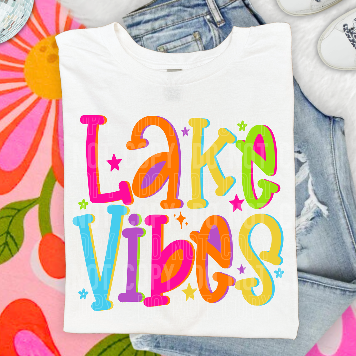 Lake vibes colorful with stars (SBB) DTF Transfer