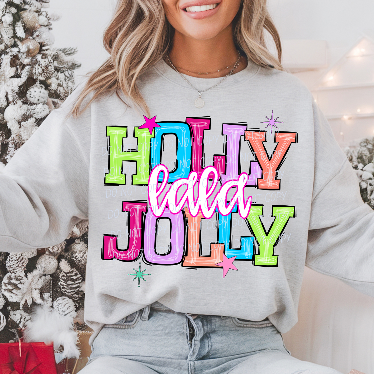 lala holly jolly names (city) DTF Transfer