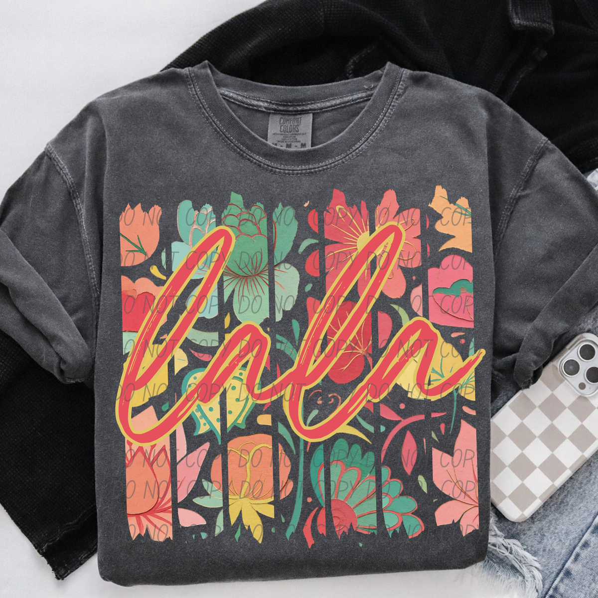 Lala Boho floral names (City) DTF Transfer