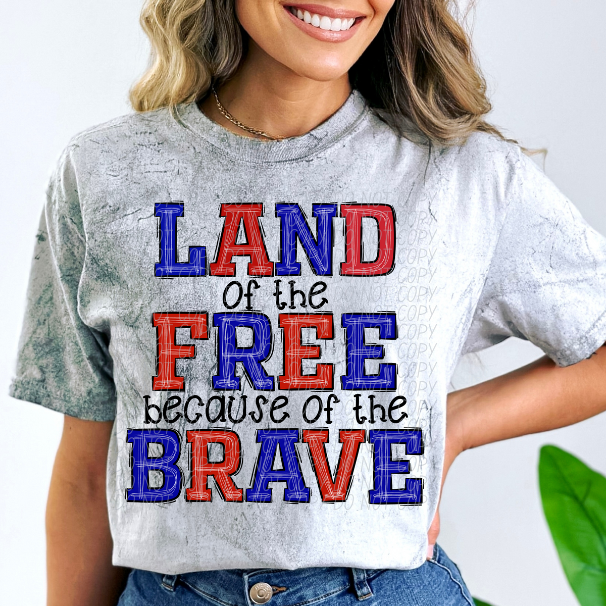 Land of the Free because of the Brave (CITY) DTF transfer