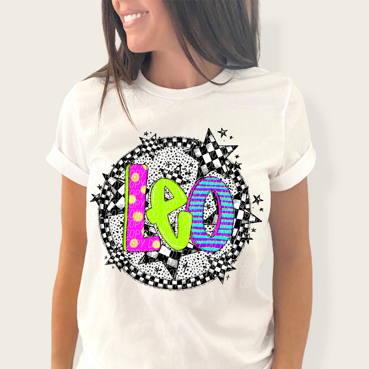 Leo neon CITY DTF transfers