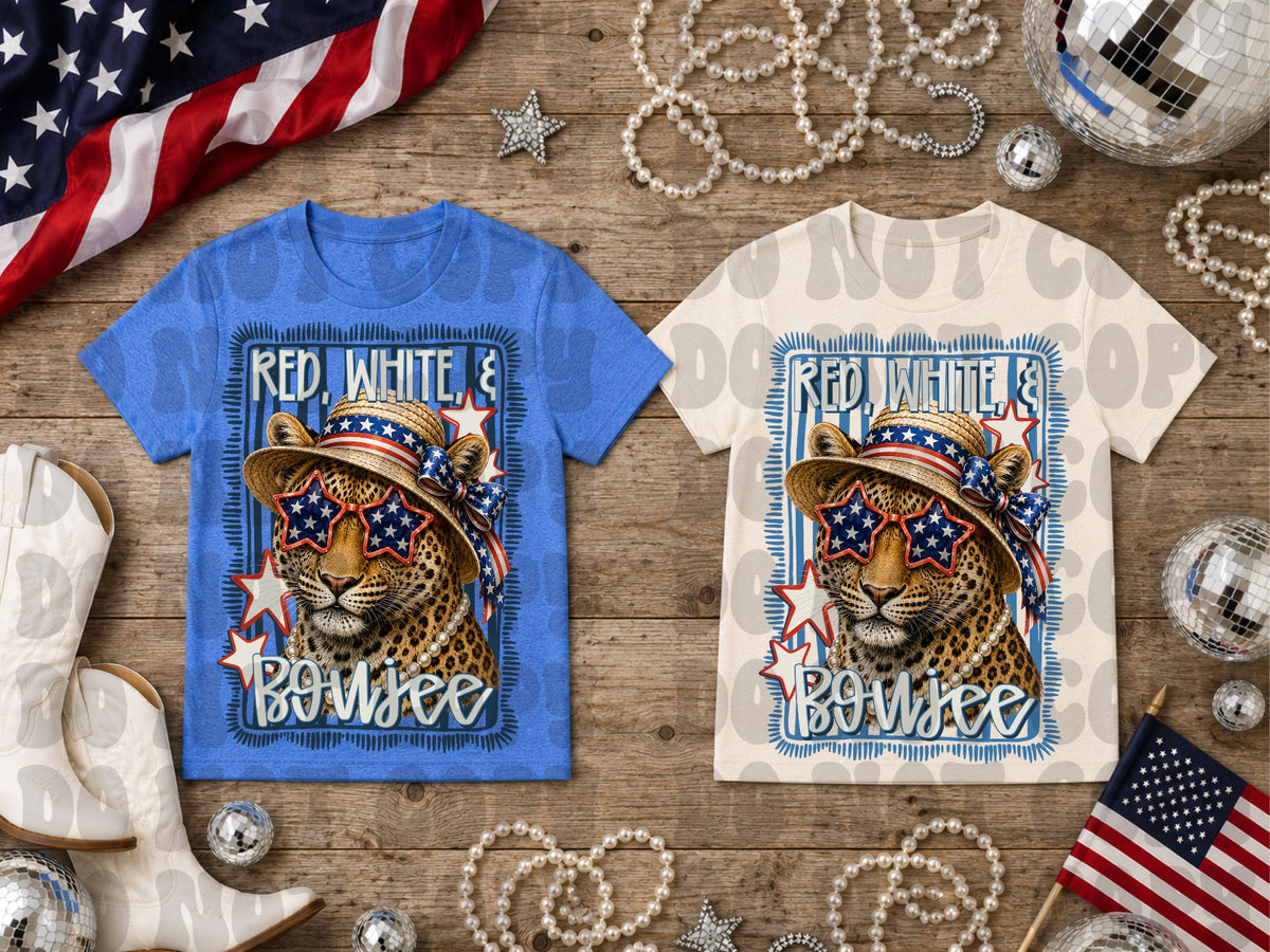 Red white & boujee leopard (Renewed) DTF Transfer