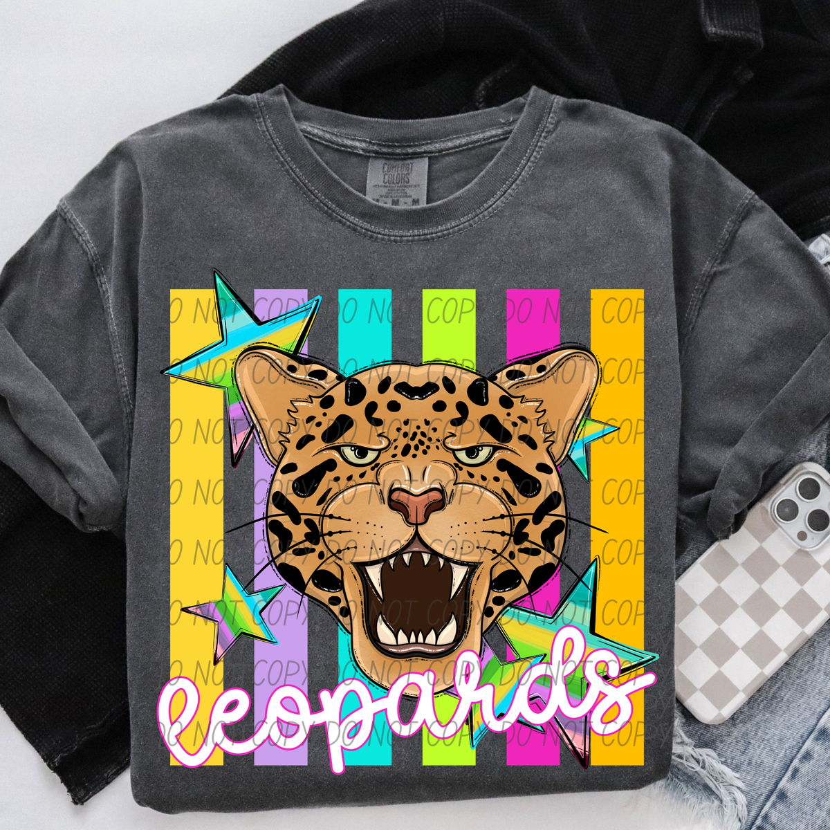Leopards neon strips (City) DTF Transfer