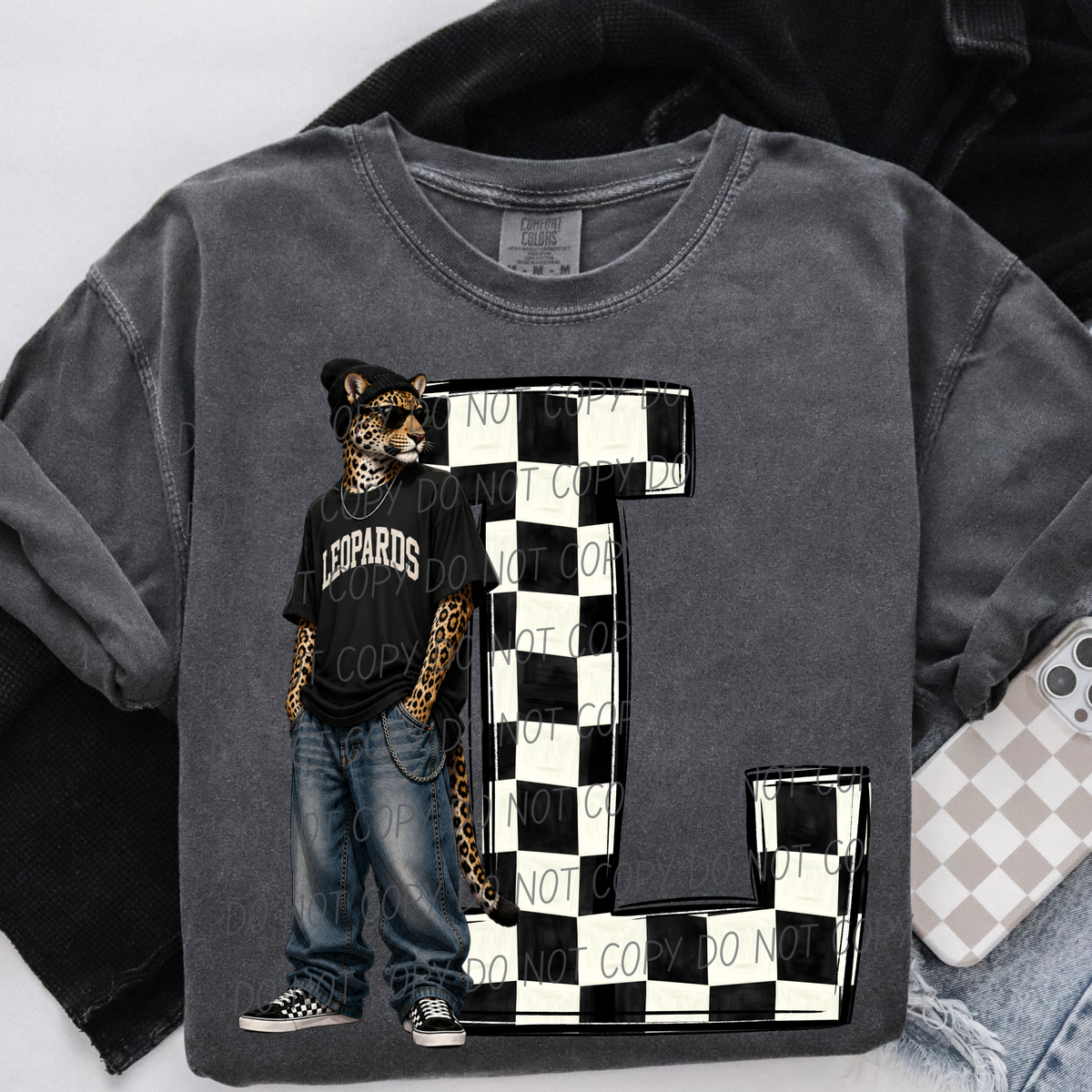 Leopards sideline sweatshirt mascots (City) DTF Transfer