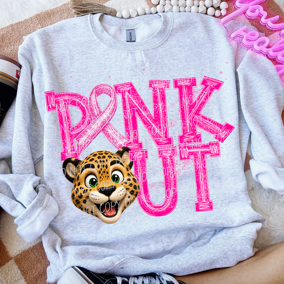 Leopards Pink out (city) DTF transfer