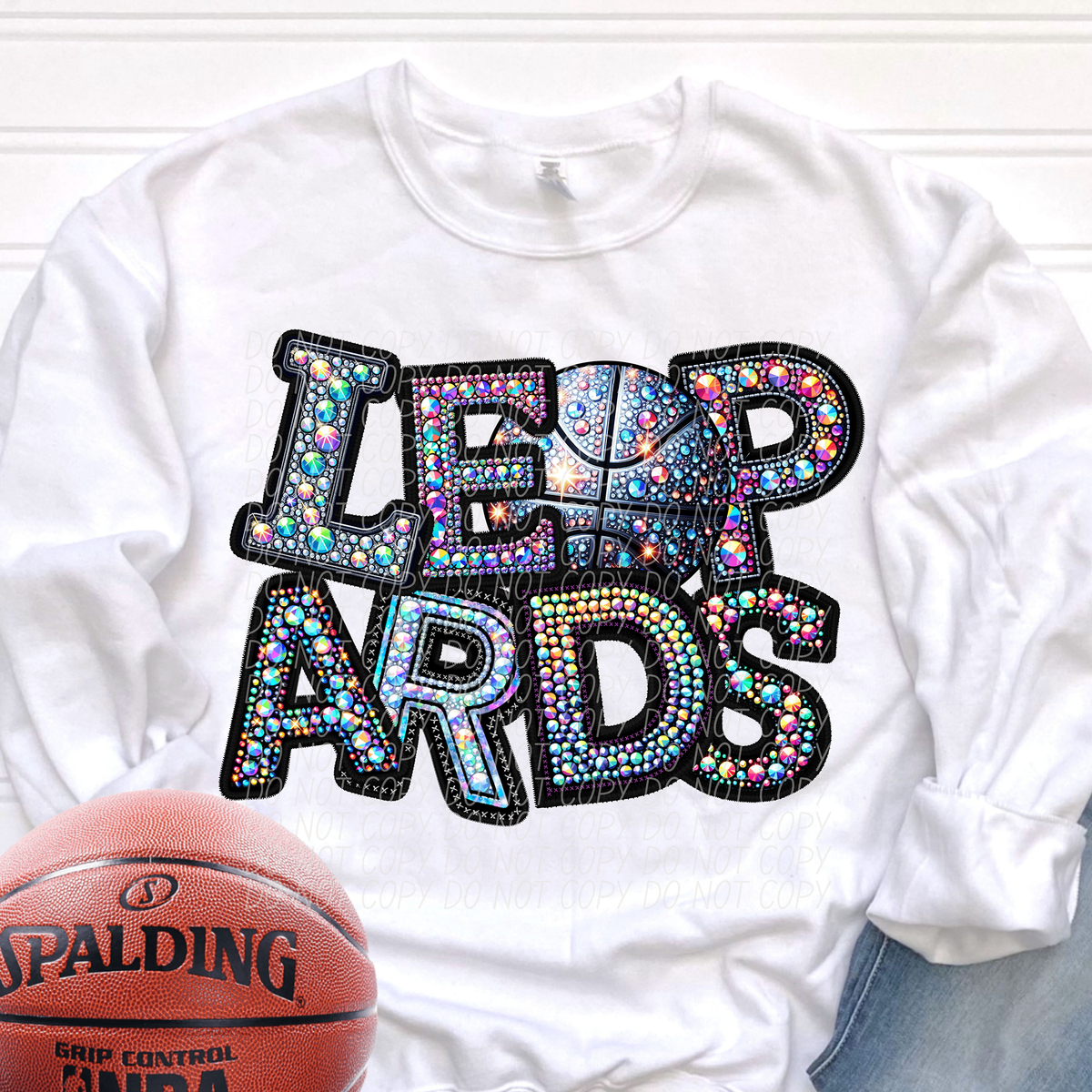 Leopards Basketball Rhinestone (CITY) 66550 DTF transfer