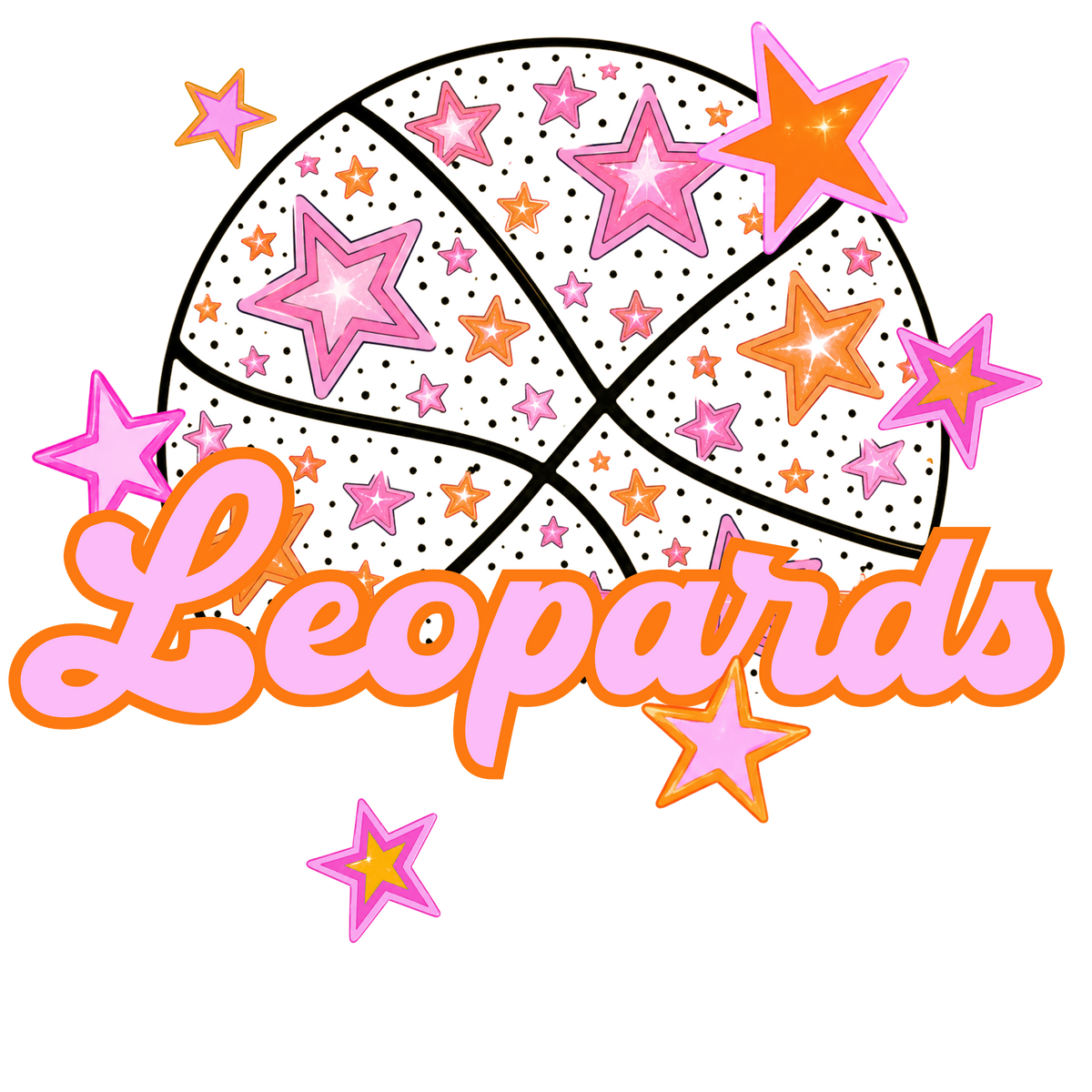 leopards pink basketball (city) DTF transfer