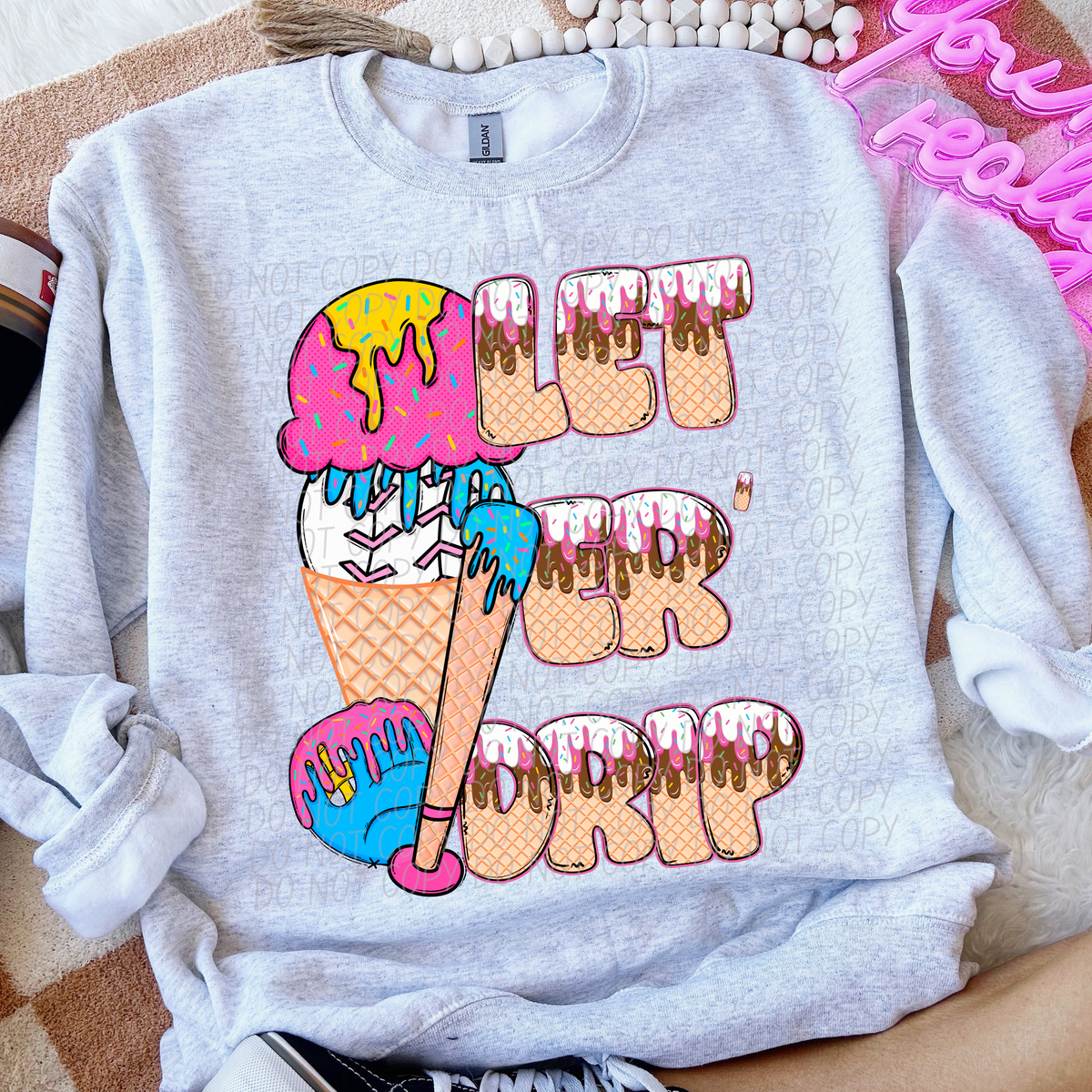 Let er drip Baseball Ice Cream (CITY) DTF transfer