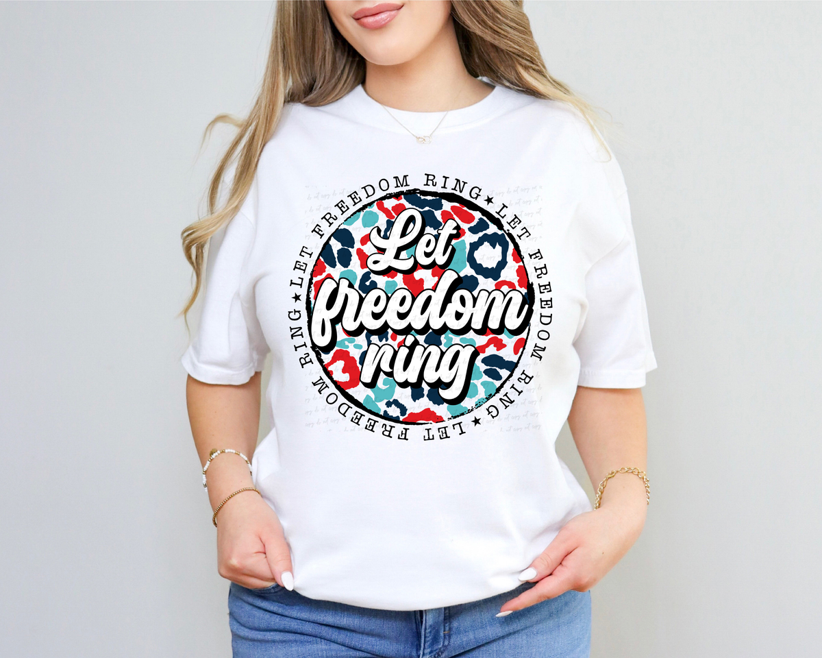 Let Freedom Ring Leopard Circle 116492 DTF Transfer