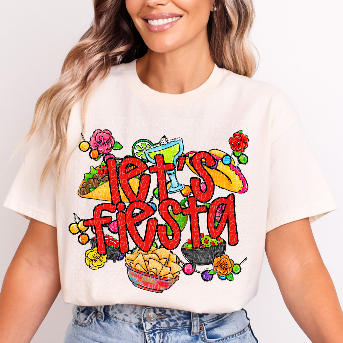 Let's Fiesta Red (City) 101002 DTF transfer