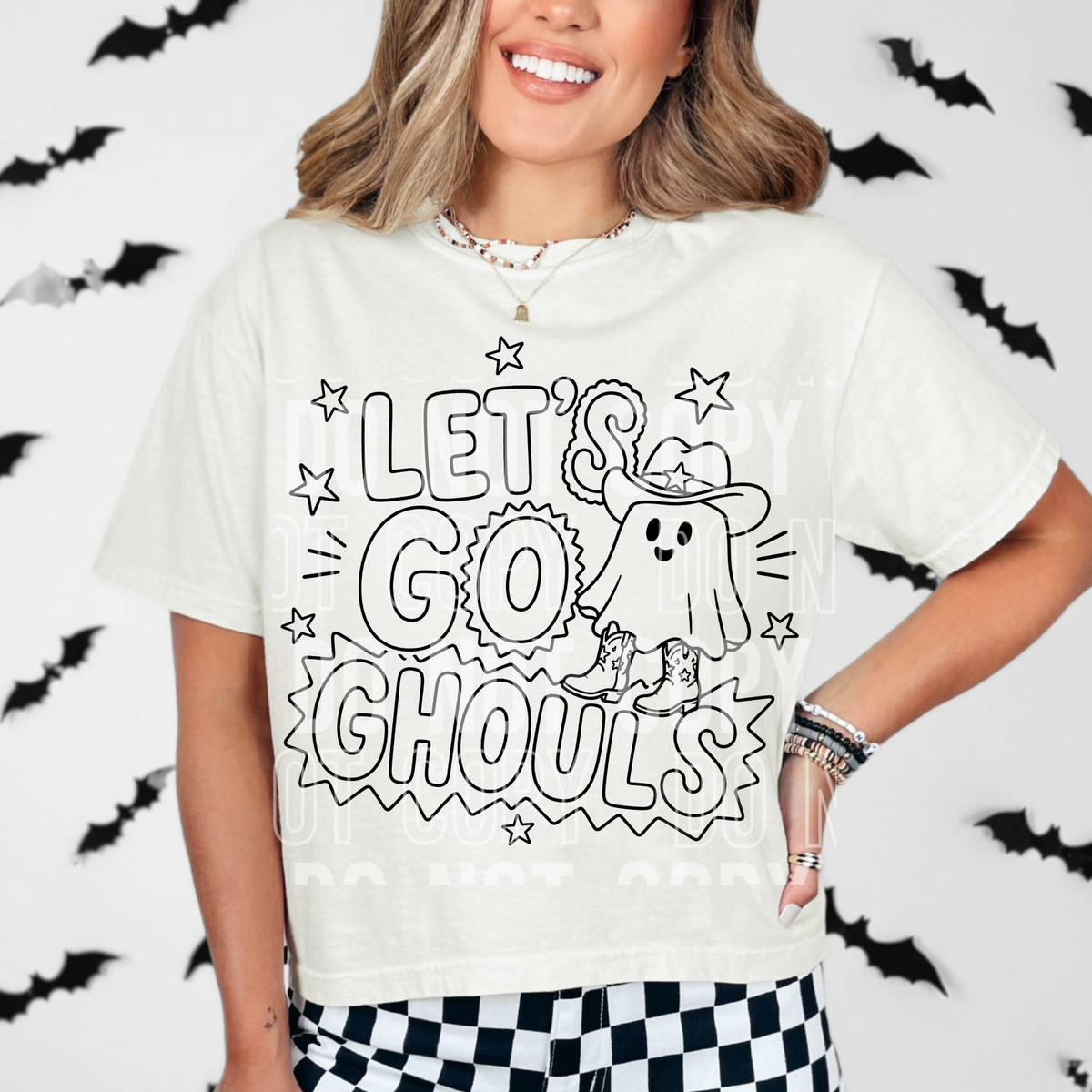 Let's go ghouls outline (SBB) DTF Transfer