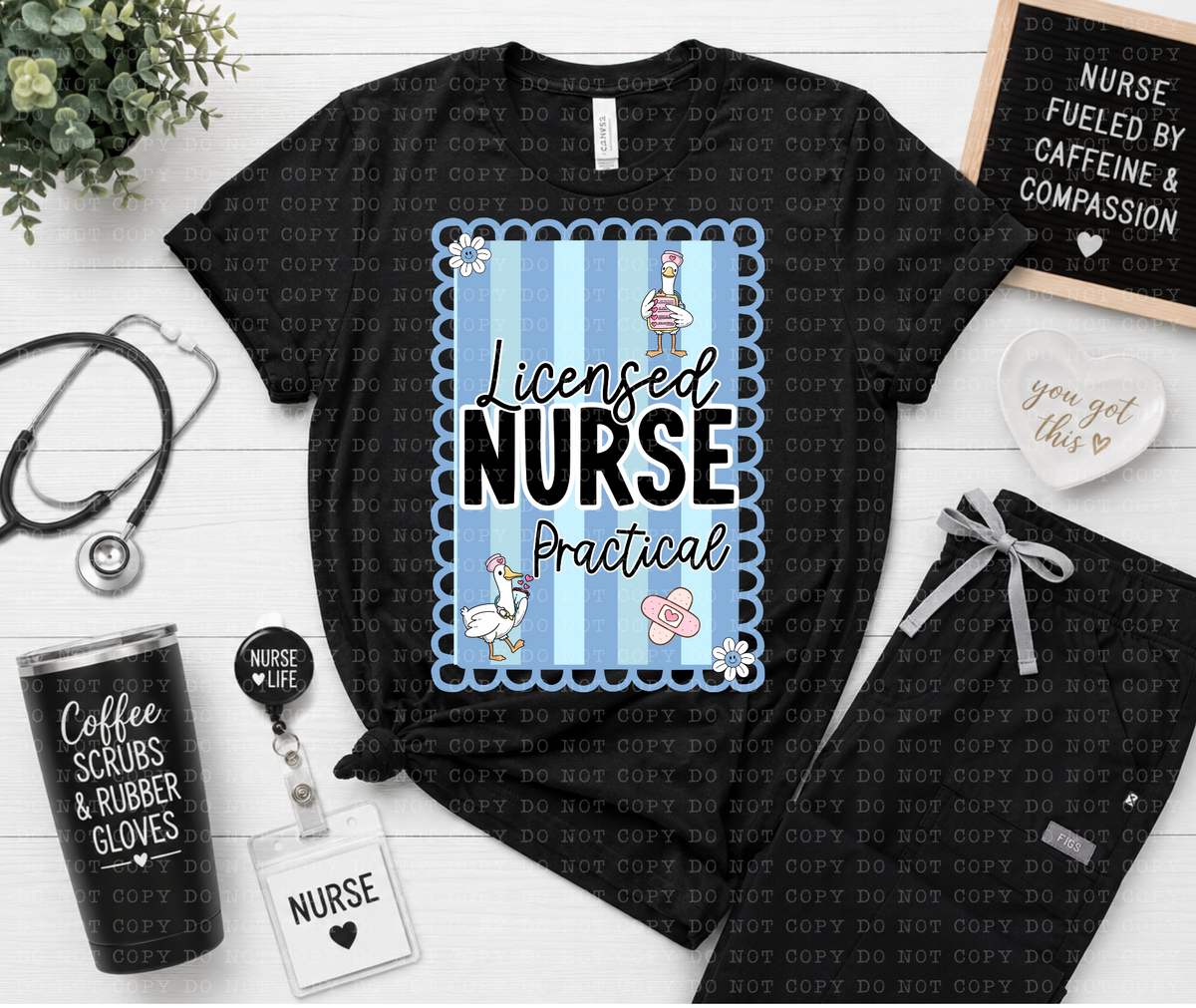 Licensed practical nurse BLUE goose frame (ECHT) DTF Transfer