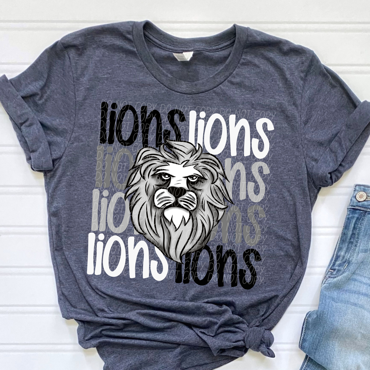 Lions Word Stacked (CITY) 57454 DTF transfer