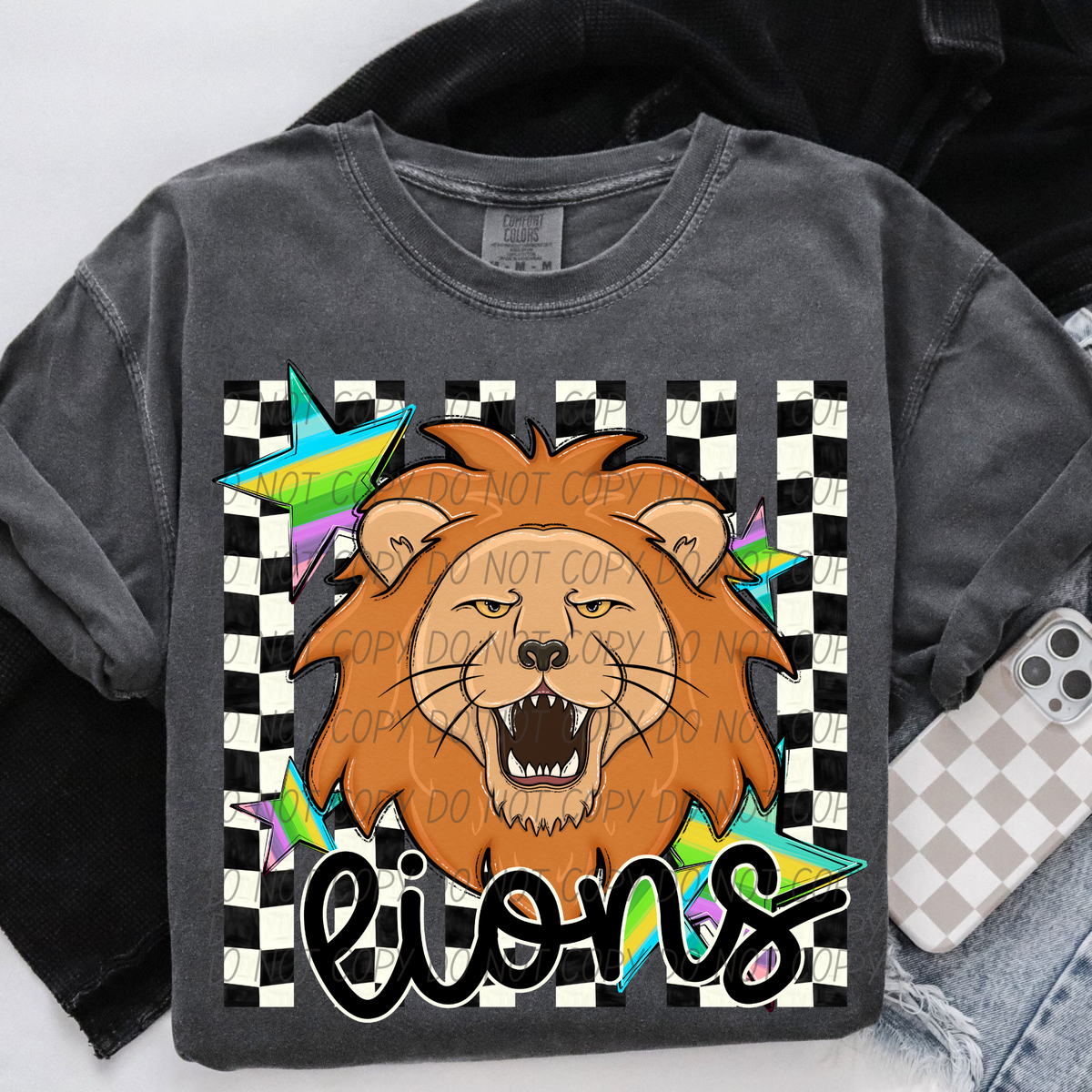 Lions checker strips (City) DTF Transfer