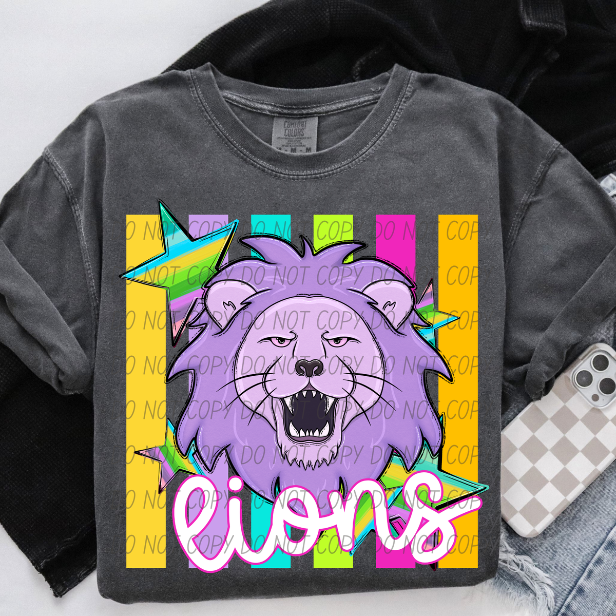 Lions purple neon (City) DTF Transfer