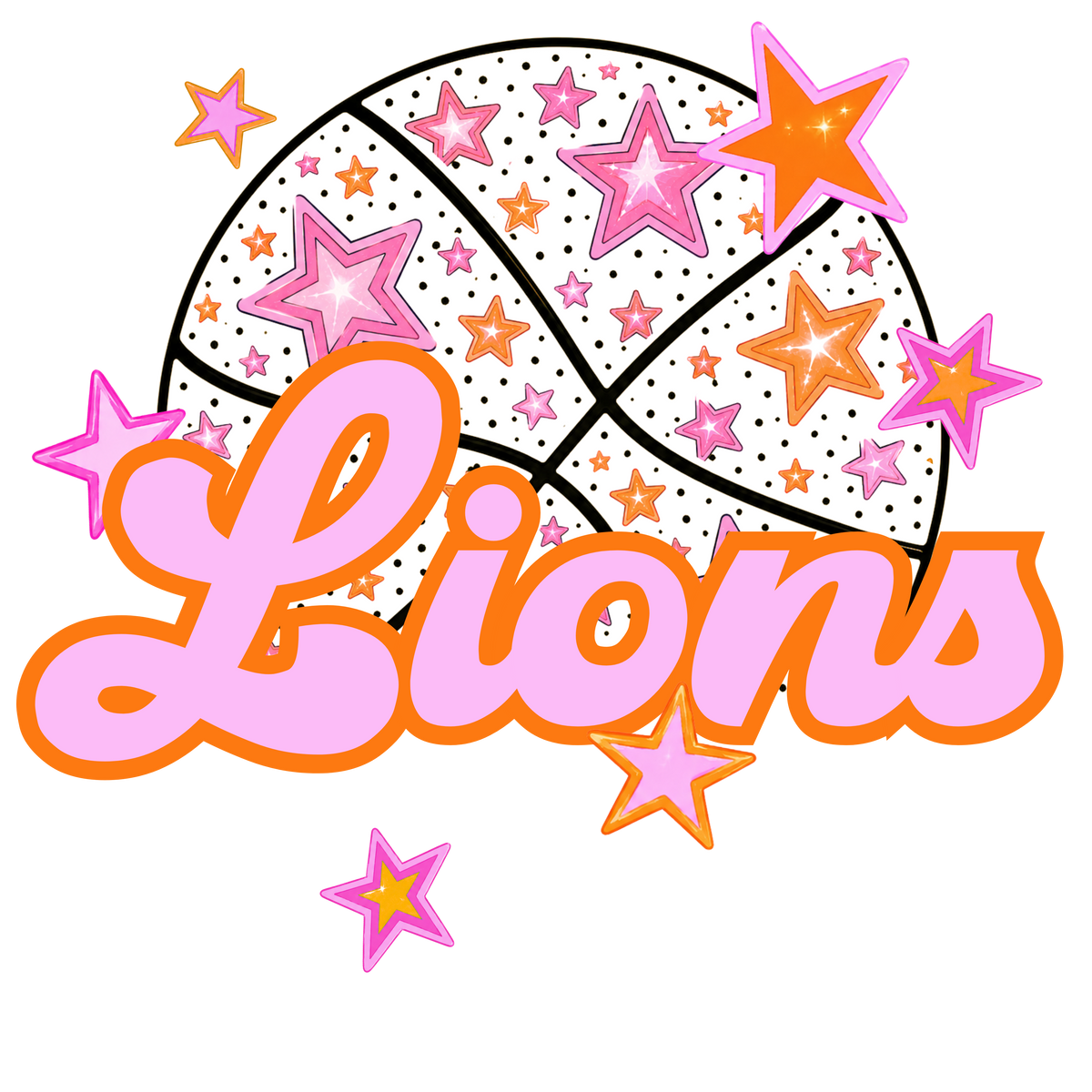 lions pink basketball (city) DTF transfer