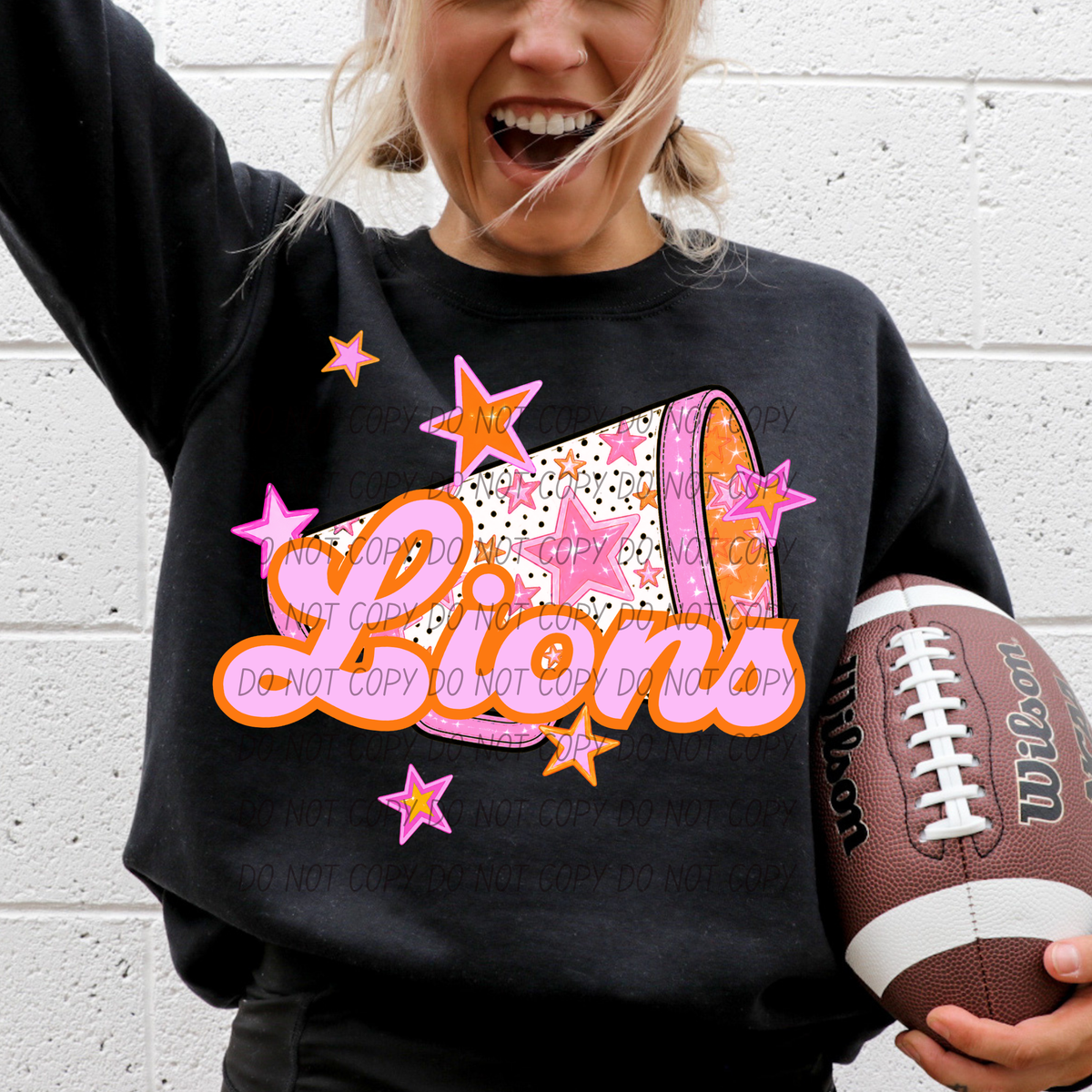 Lions pink cheer (city) DTF transfer
