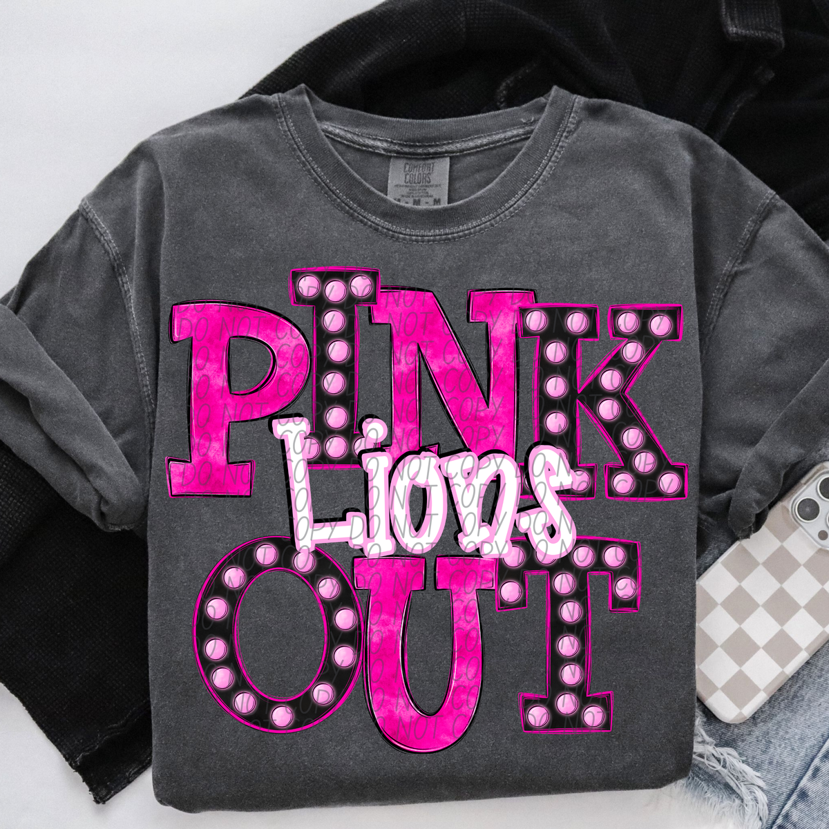 Lions Pink Out Marquee (City) 113023 DTF transfer