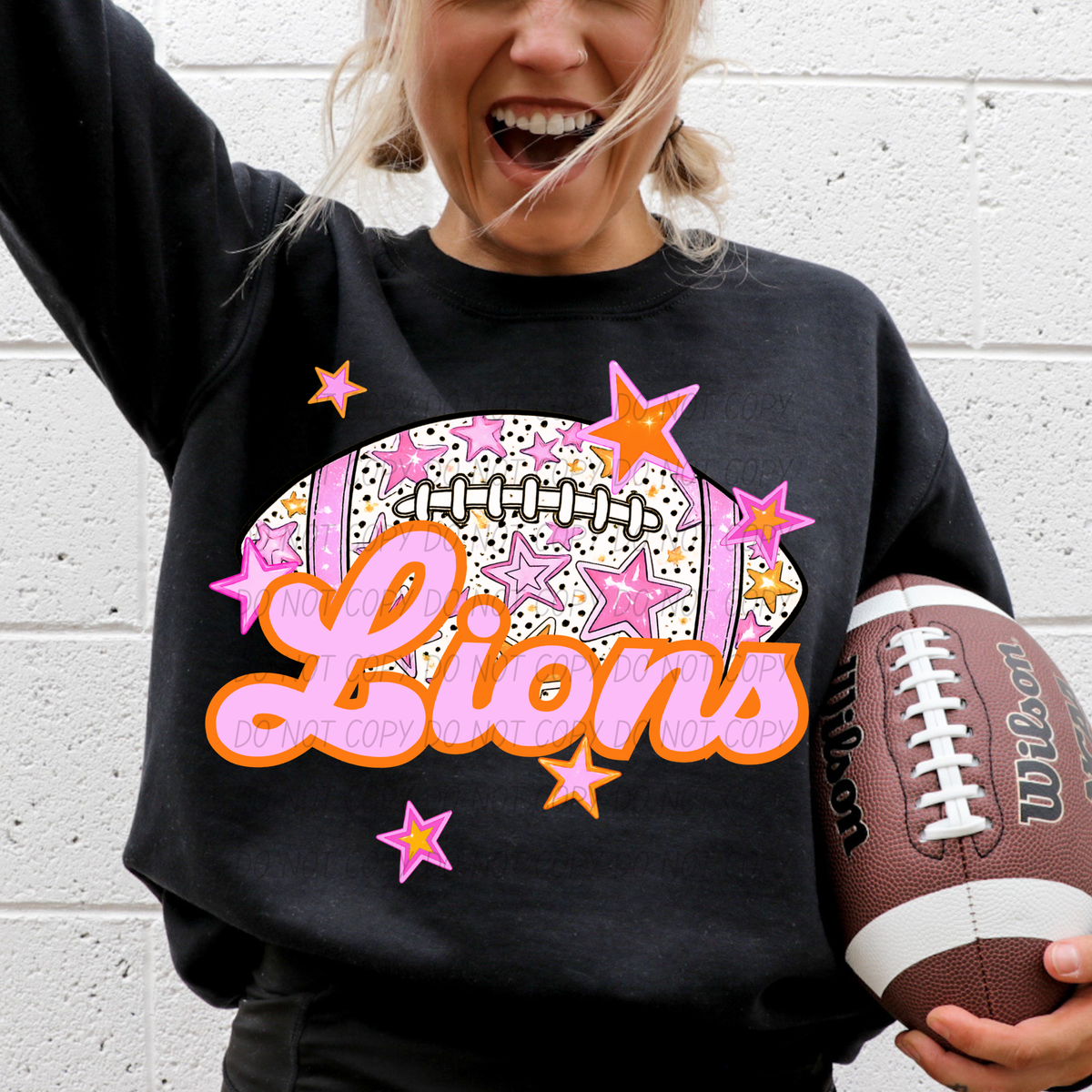 Lions pink football (city) DTF transfer