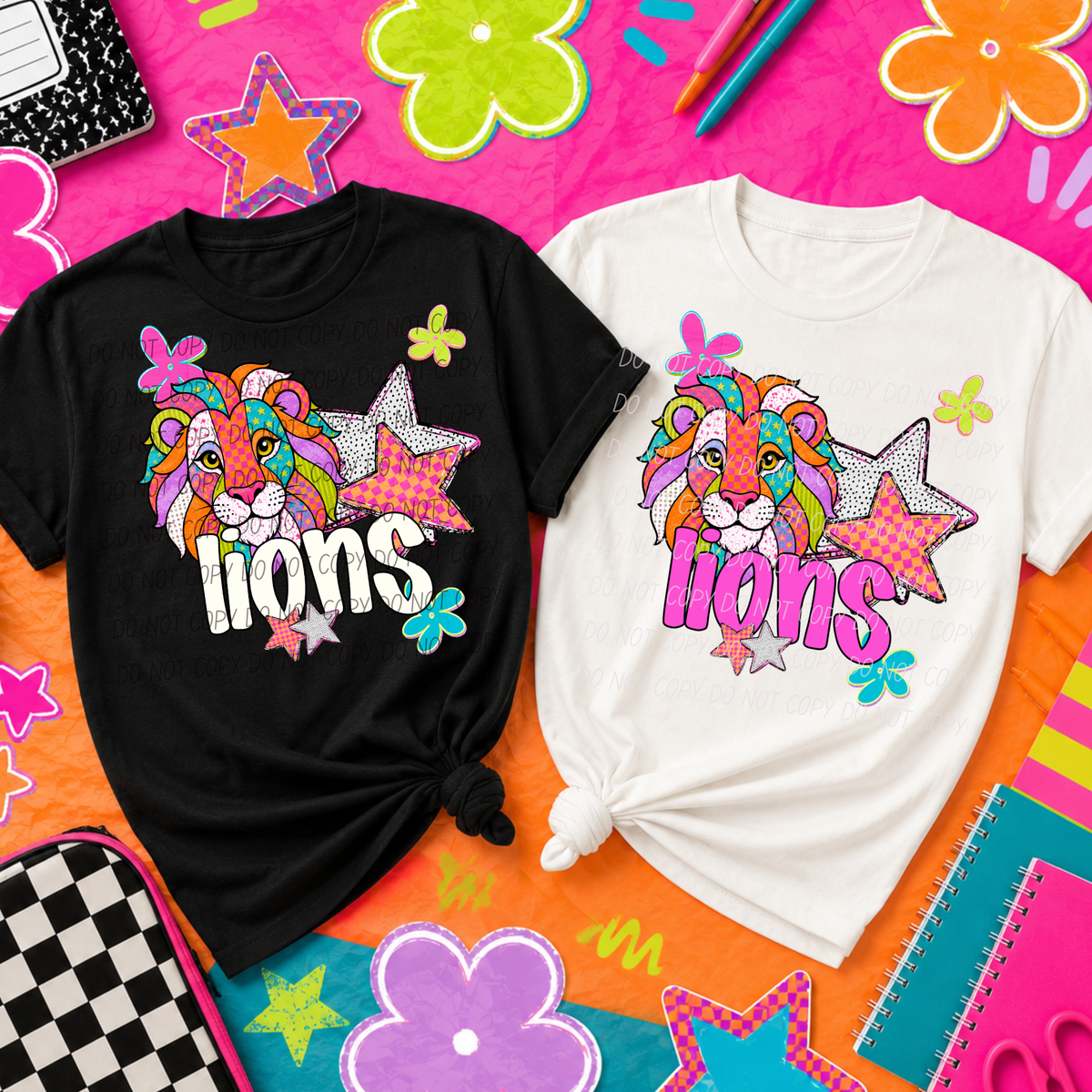 lions pattern pop (City) DTF transfer