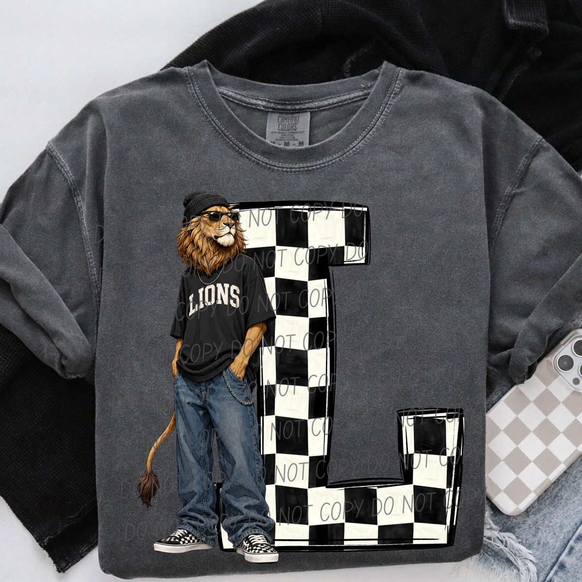 Lions sideline sweatshirt mascots (City) DTF Transfer