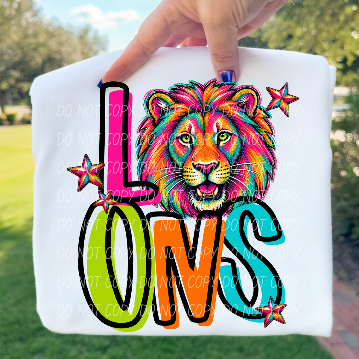 lions rainbow stacked with head (city) DTF Transfer
