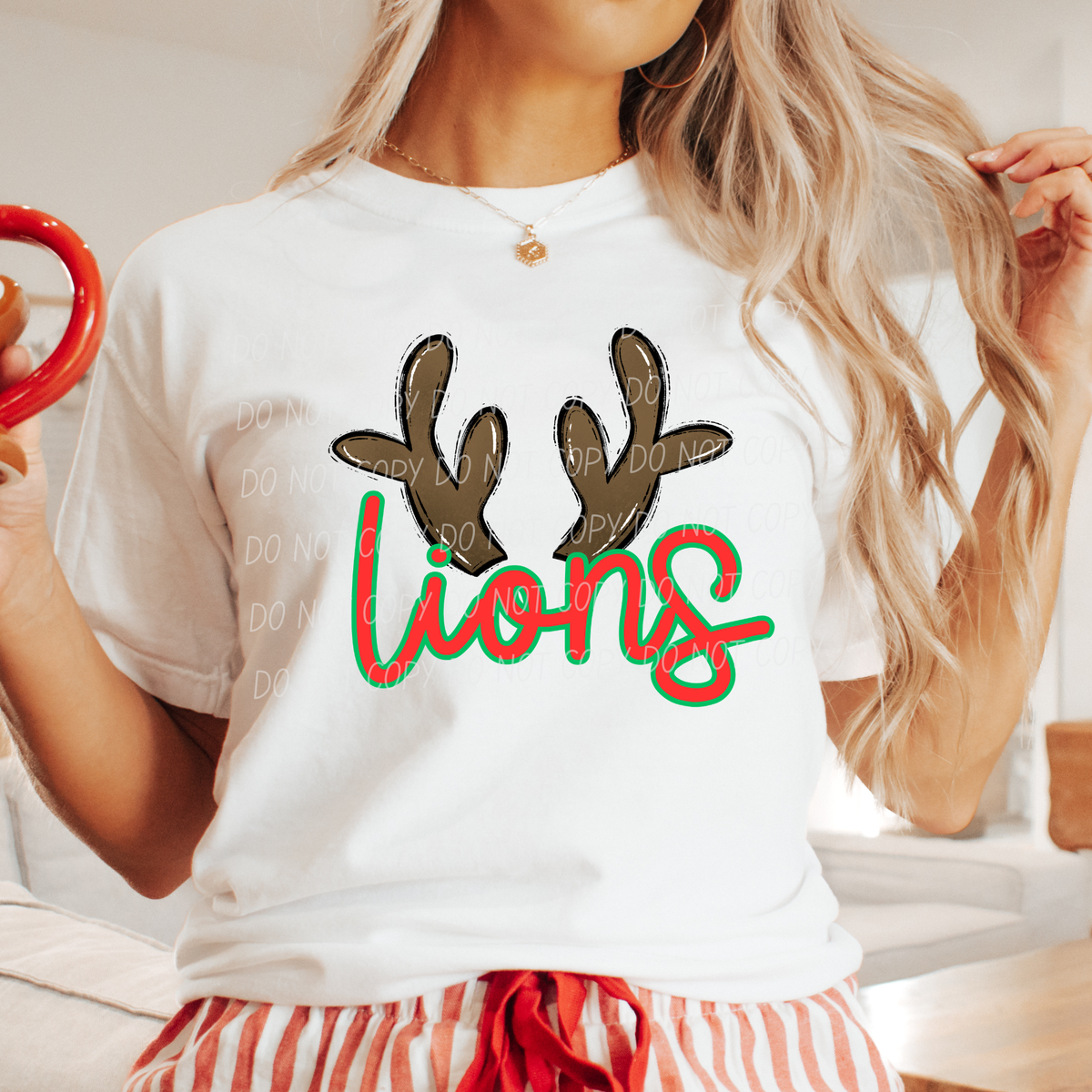 Lions with reindeer antler (city) DTF Transfer