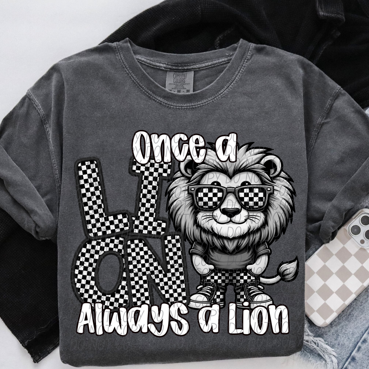 Once a Lion always a Lion Checkered (CITY) DTF transfer