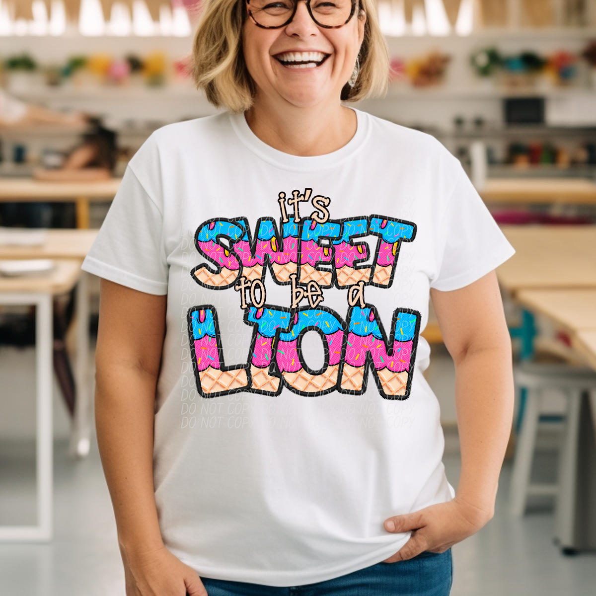 It's sweet to be a LION drip (Caplinger) DTF transfer