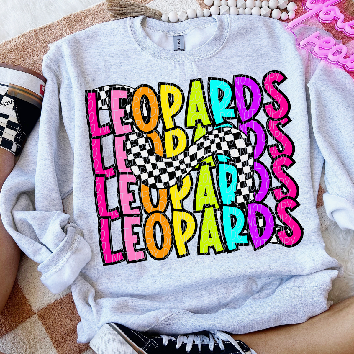 Leopards 80's Vibe Mascot STACKED (City) DTF transfer