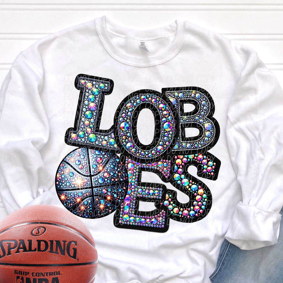 Loboes Basketball Rhinestone (CITY) 66629 DTF transfer
