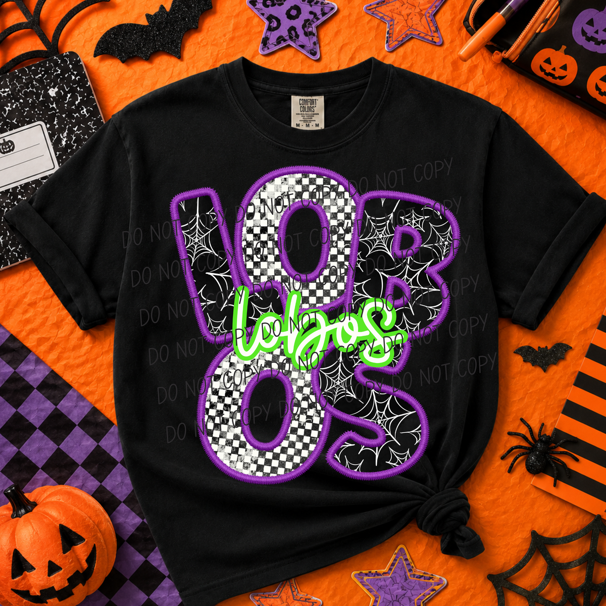 Lobos-Purple/Green Halloween Font (CITY) DTF Transfer
