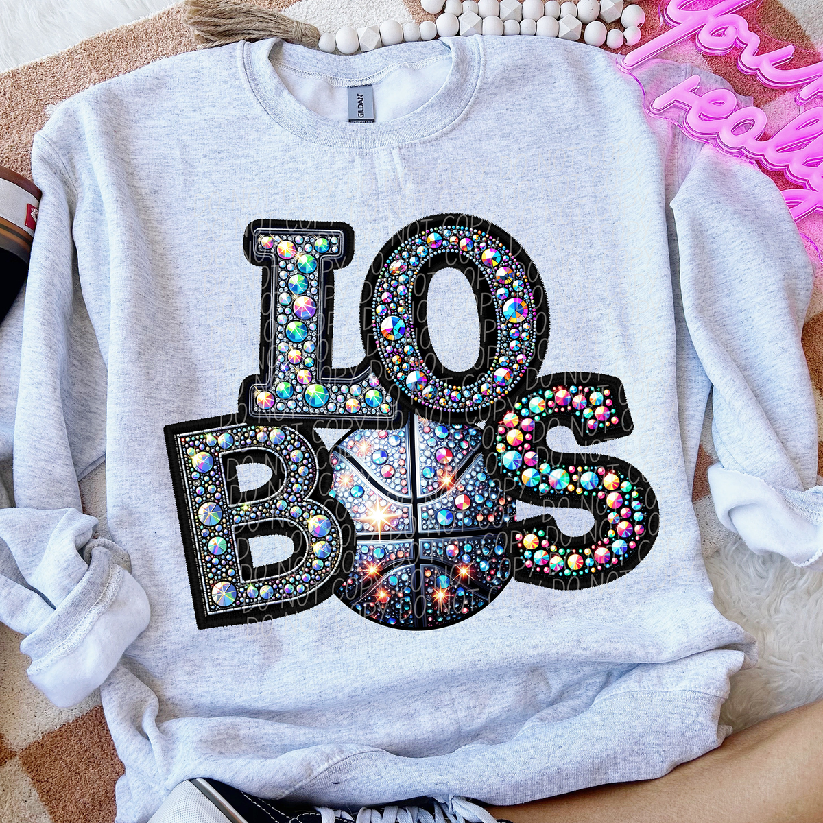 Lobos Basketball Rhinestone (CITY) 66551 DTF transfer