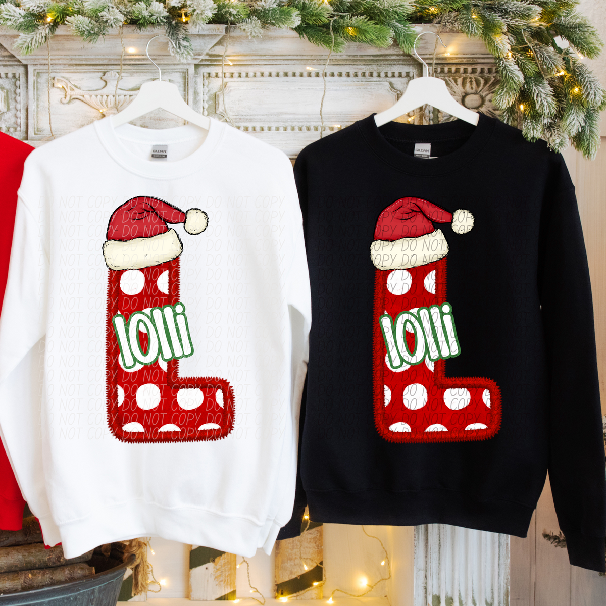 Lolli Christmas Faux Embroidery 66579 DTF transfer