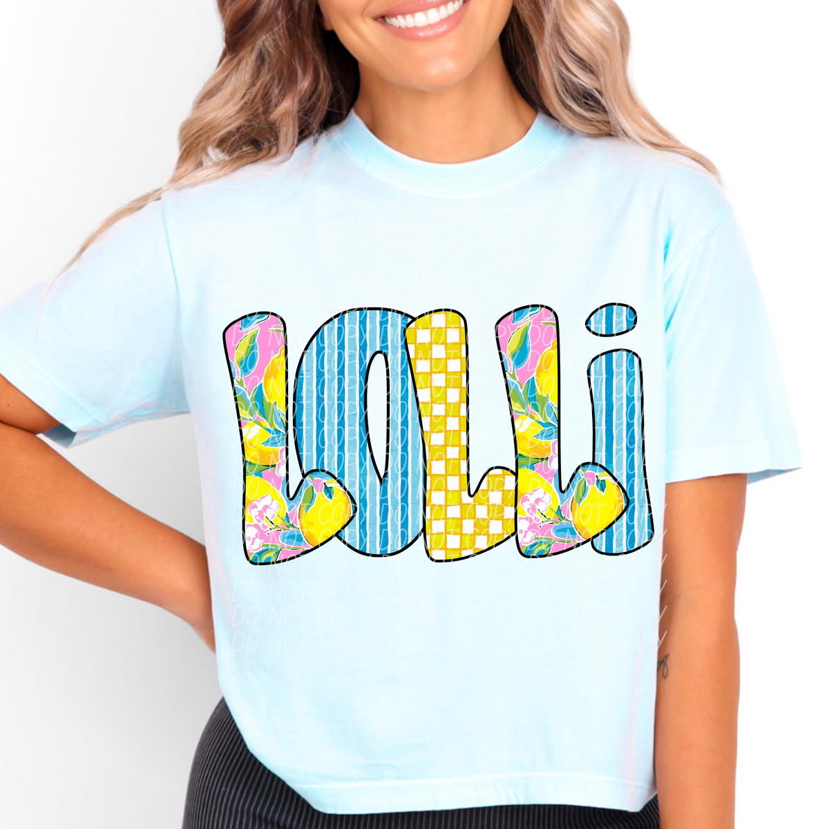 Lolli Lemon Font (CITY) DTF transfer