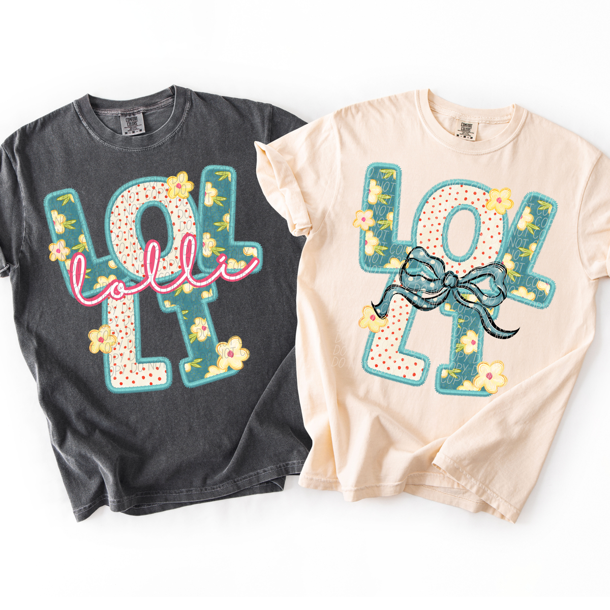 Vintage floral Lolli with bow (City) DTF Transfer