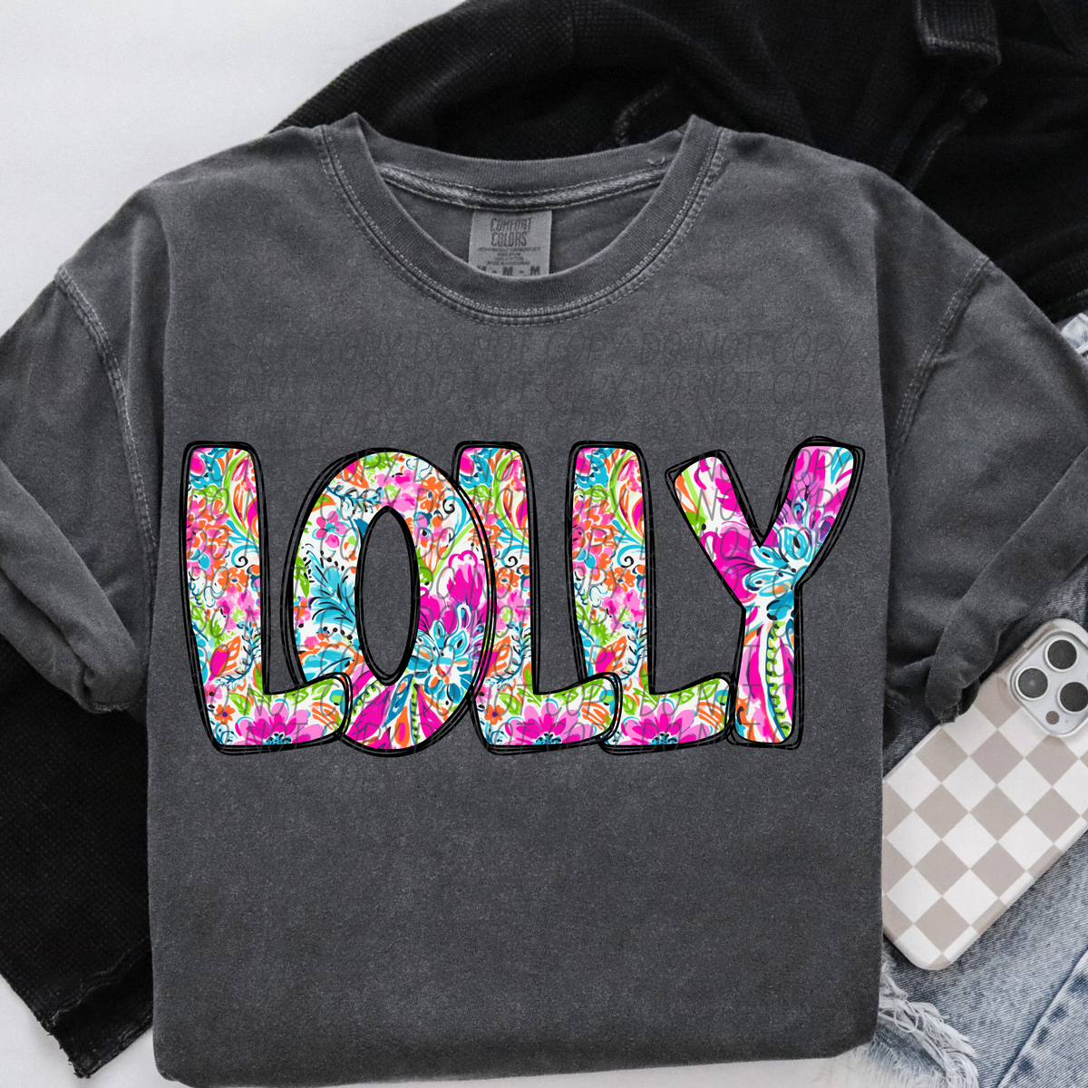Lolly Paisley Font (CITY) DTF transfer