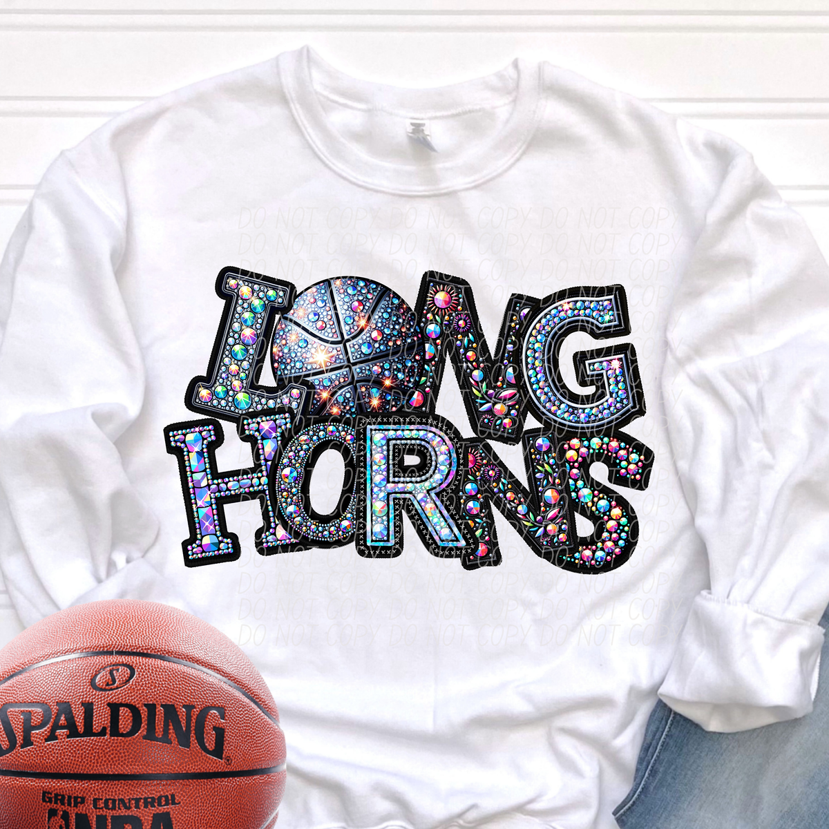 Longhorns Basketball Rhinestone (CITY) 66630 DTF transfer