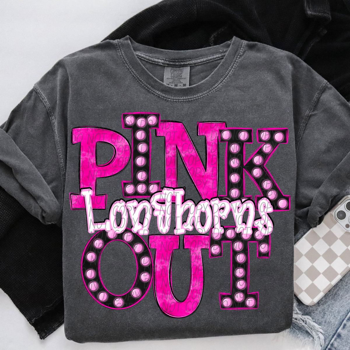 Longhorns Pink Out Marquee (City) 113024 DTF transfer