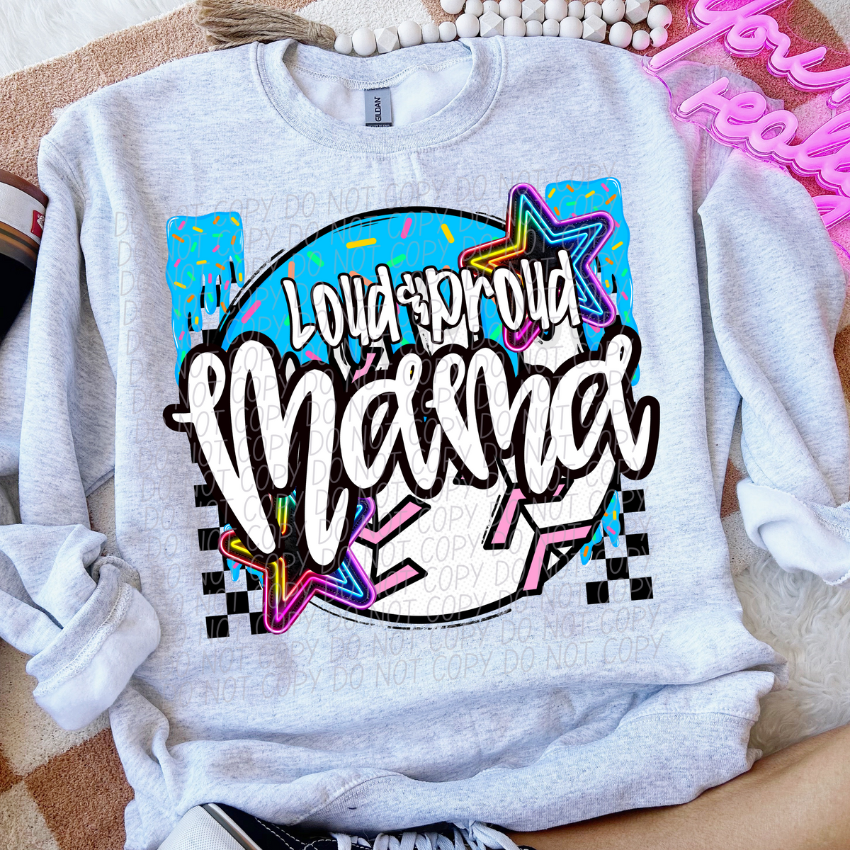 Loud and proud baseball mama drip (CITY) DTF transfer