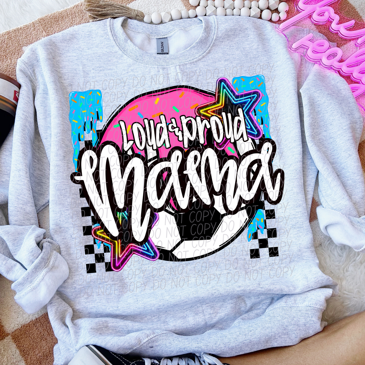 Loud and proud soccer mama drip (CITY) DTF transfer