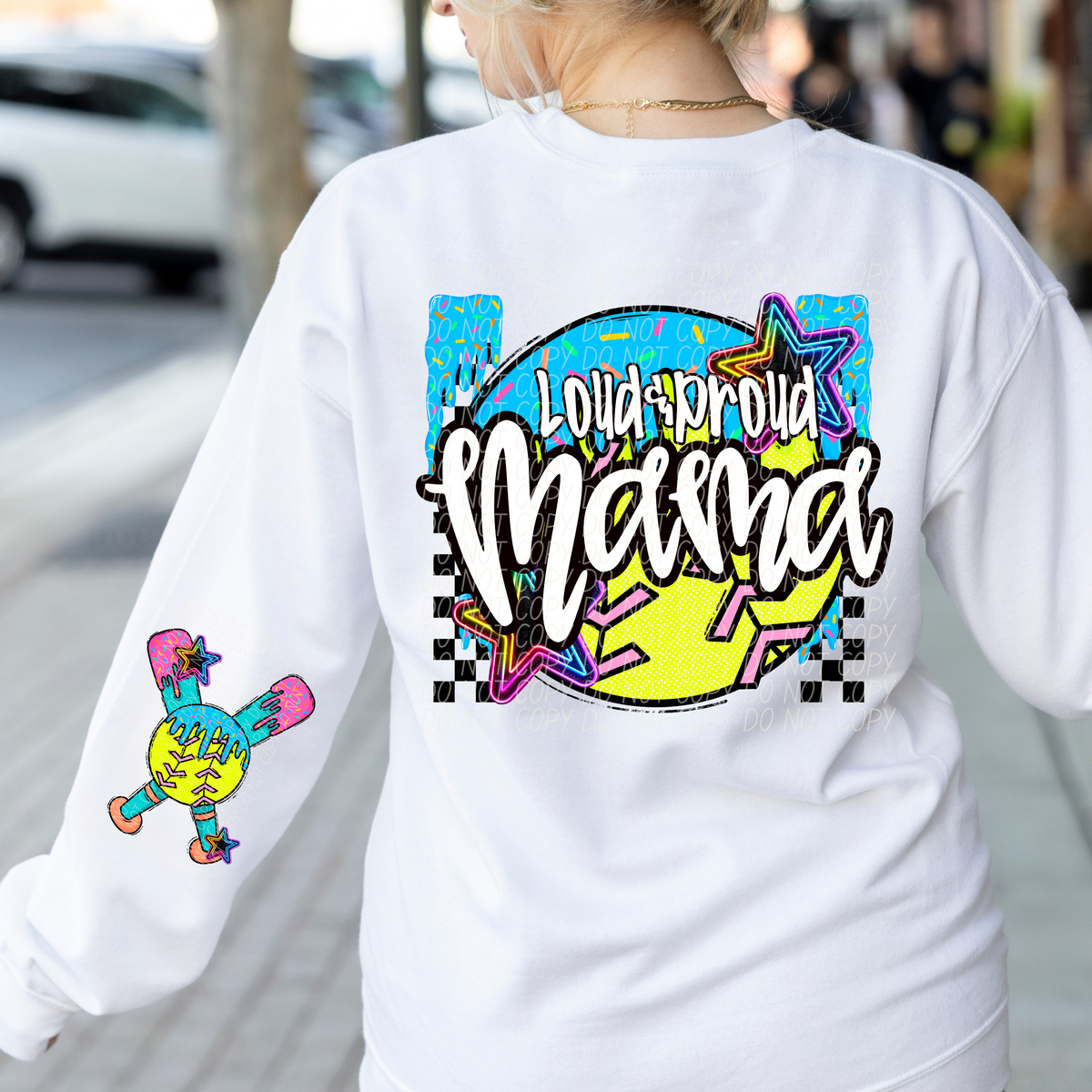 Loud and proud softball sleeve drip (CITY) DTF transfer