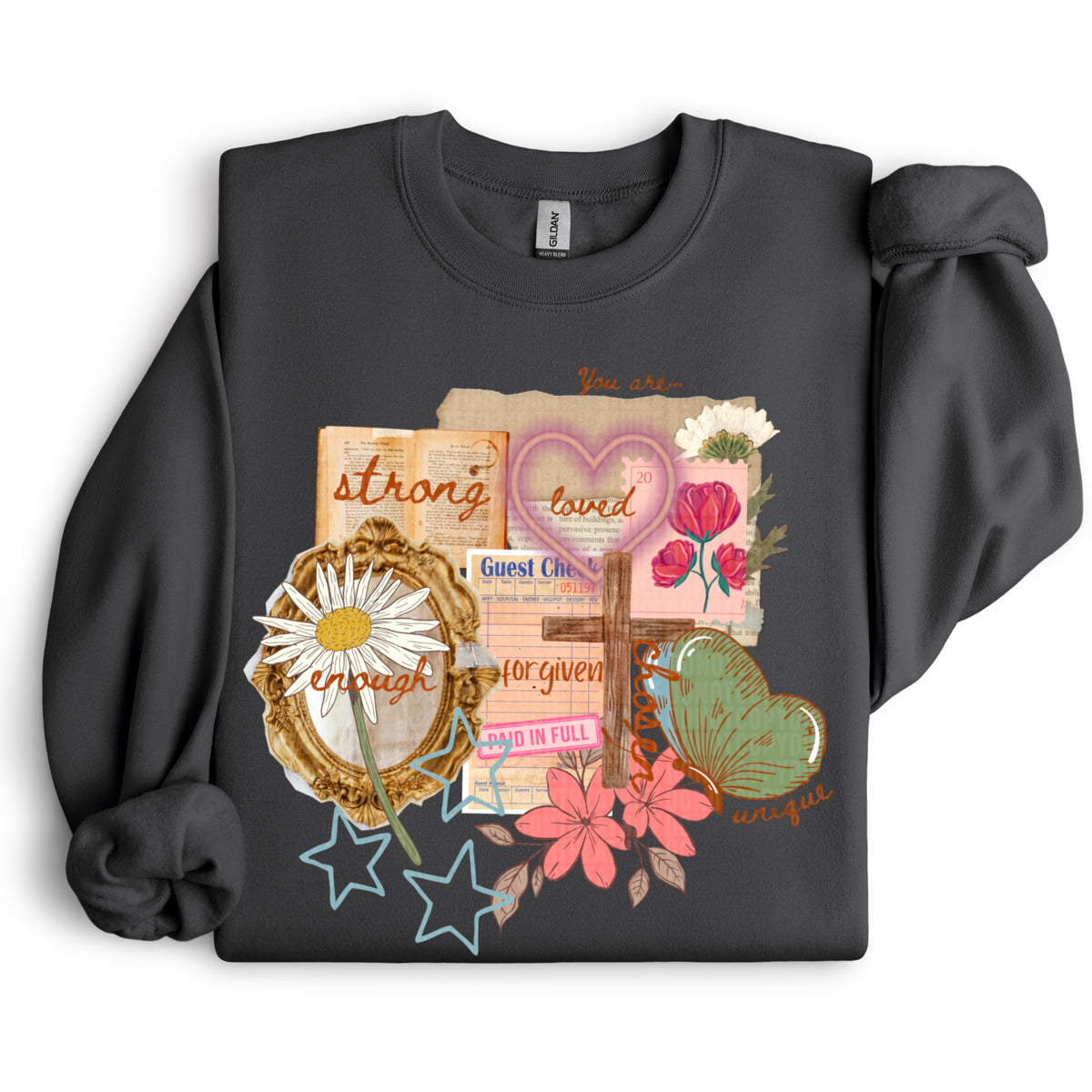 Strong loved enough check list DTF transfer