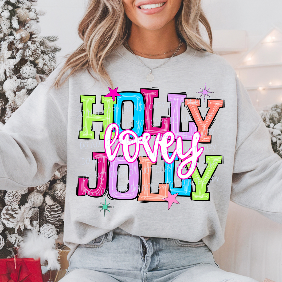 lovey holly jolly names (city) DTF Transfer