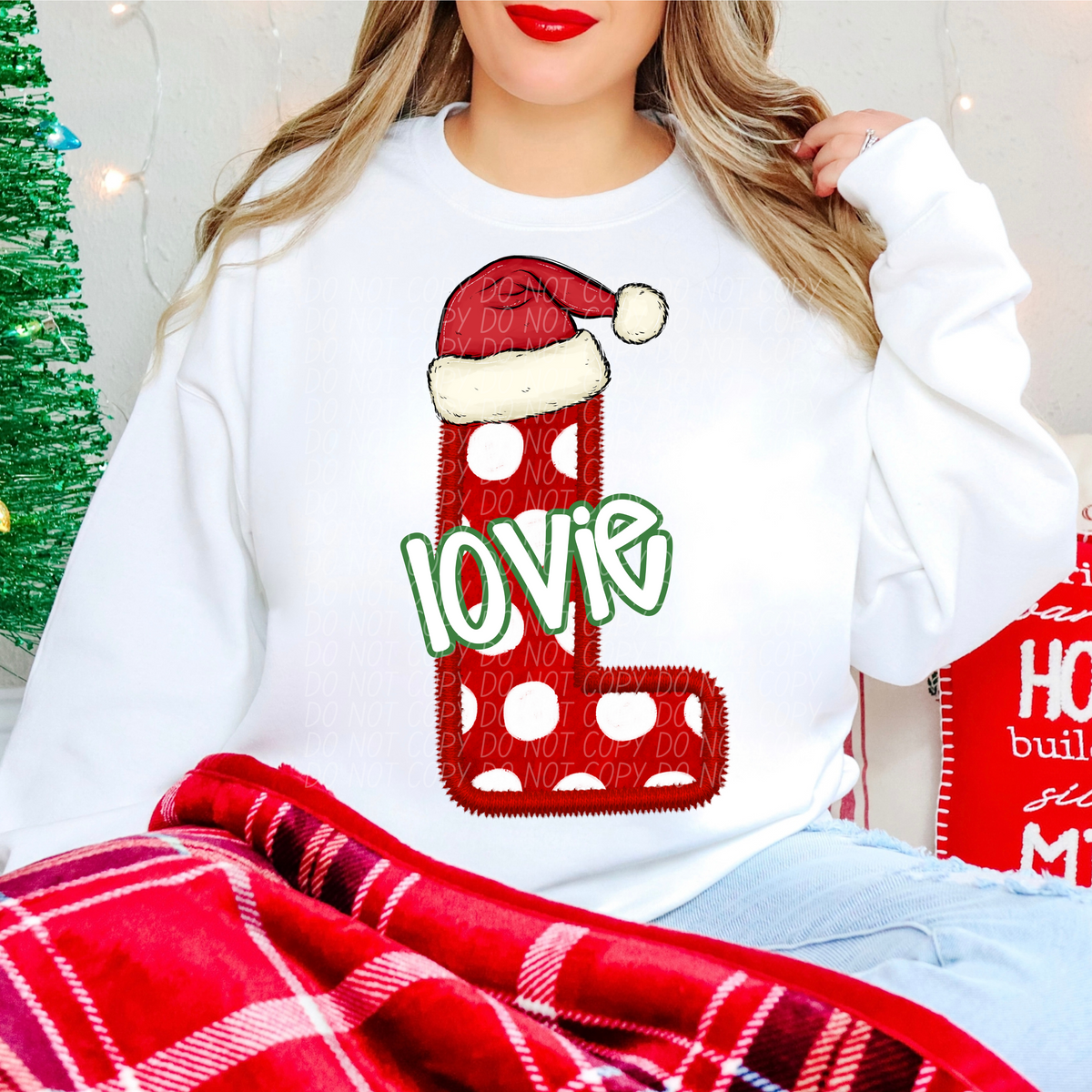 Lovie Christmas Faux Embroidery 66580 DTF transfer