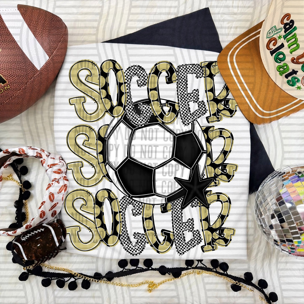 Light Gold-Soccer Tri Stacked (Caplinger) DTF Transfer
