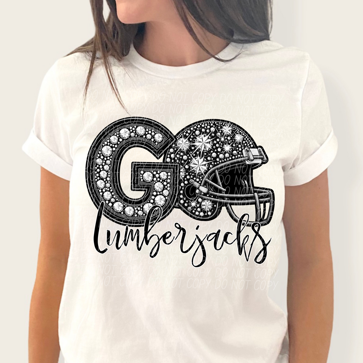 Go lumberjacks helmet and rhinestones CITY 45009 DTF transfer