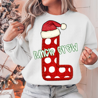 Lunch Crew Christmas Faux Embroidery 66581 DTF transfer