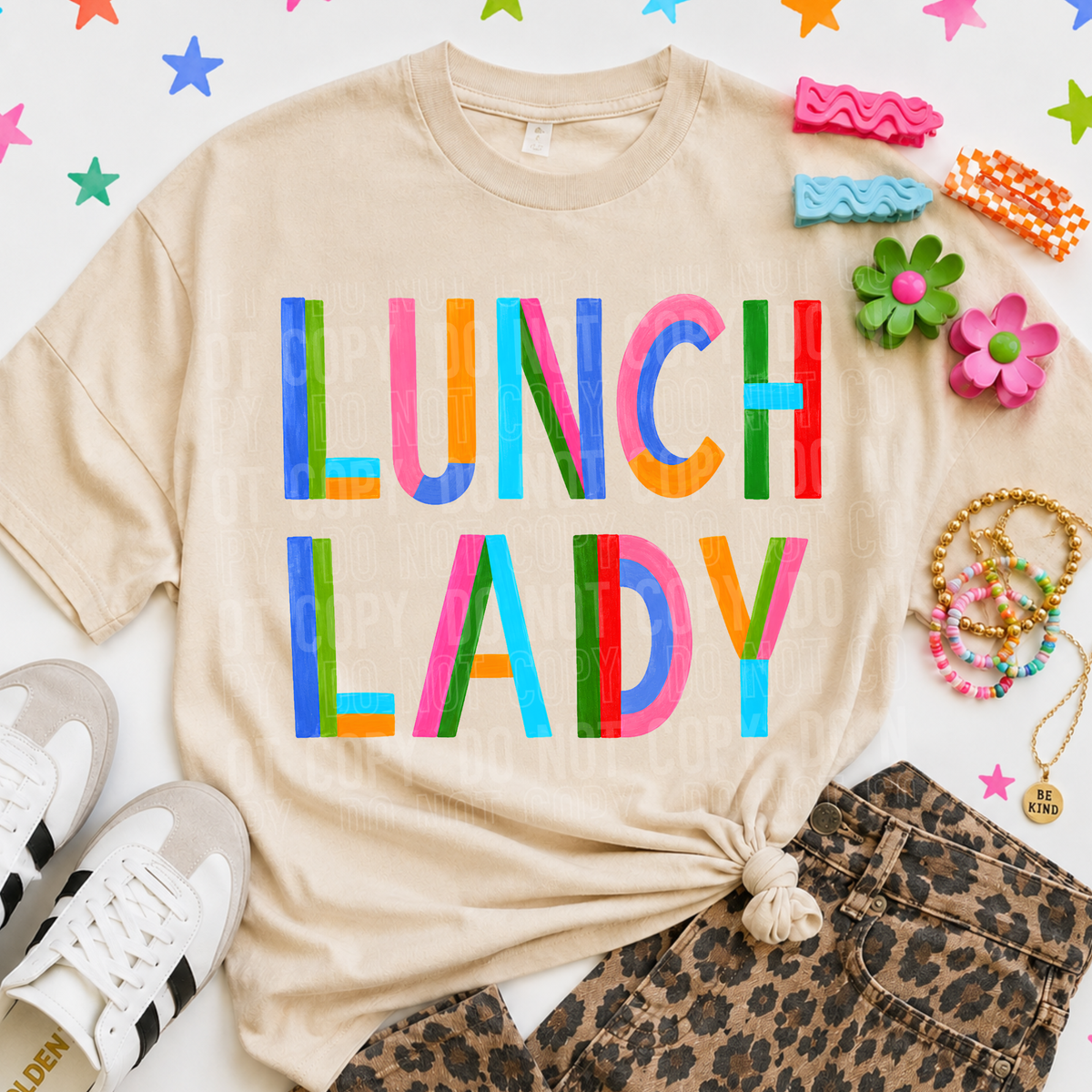 Lunch lady color block (SBB) DTF Transfer