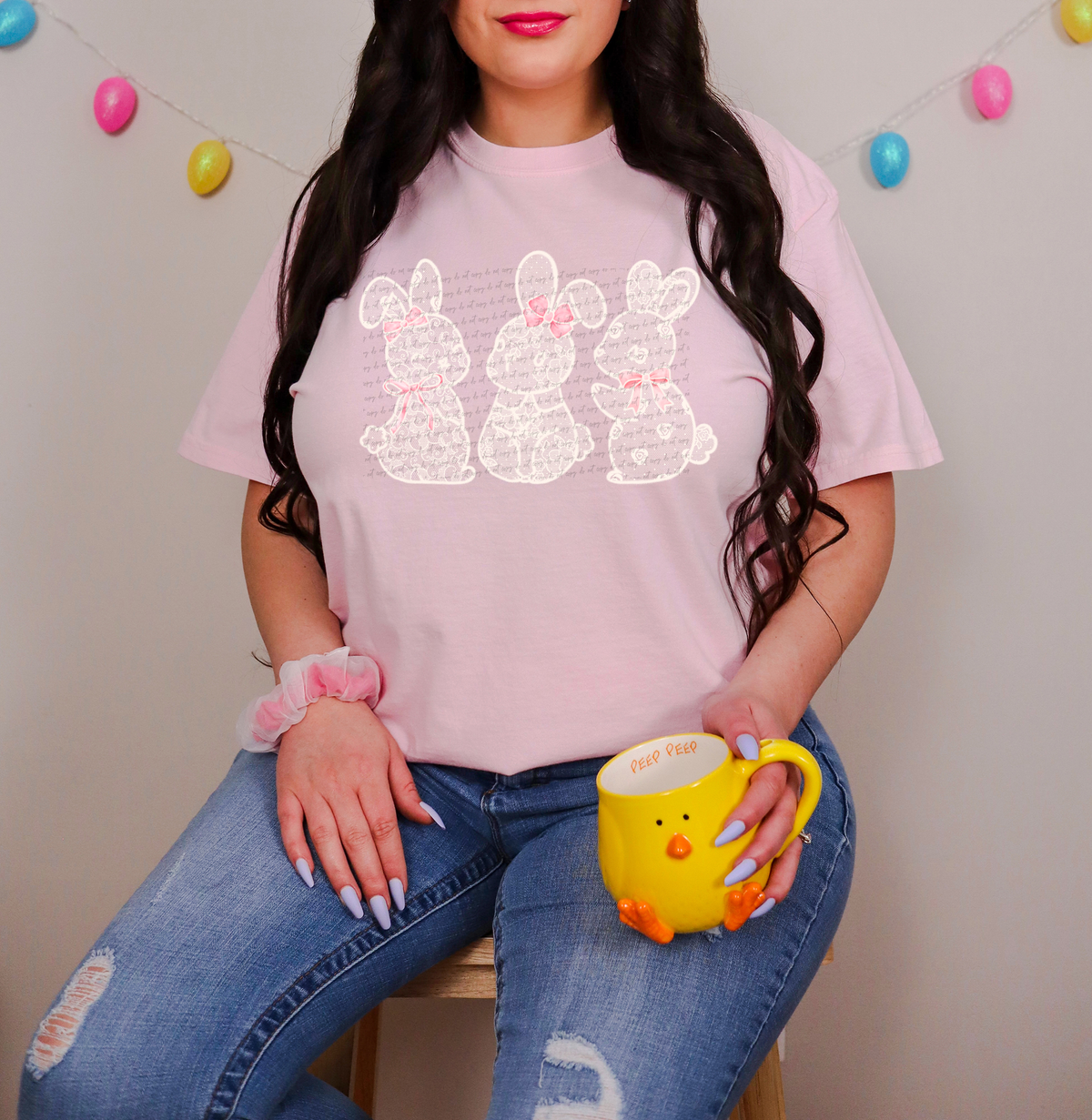 Lace Bunny Trio 86070 DTF Transfer